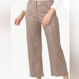 New 7 for all mankind green cropped faux leather pants